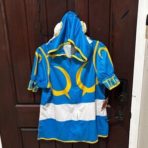 Street Fighter Blue and Yellow Hooded Costume XXL NWT